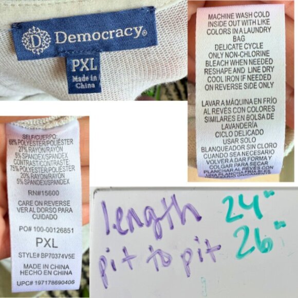 DEMOCRACY Grey Funnel Neck Pullover Knit Top Size XLP - Picture 10 of 13